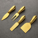 4 Pieces Stainless Steel Cheese Knives Set, Knife Fork Slicer Butter Knife Set for Charcuterie and Cheese Spread Kitchen Cooking Christmas Gift for Women (Gold)