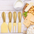 4 Pieces Stainless Steel Cheese Knives Set, Knife Fork Slicer Butter Knife Set for Charcuterie and Cheese Spread Kitchen Cooking Christmas Gift for Women (Gold)
