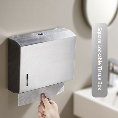Paper Towel Dispenser Wall Mount - Large Capacity Stainless Steel Tissue Holder, Suitable for Bathrooms and Public Places, 304 sandblasted
