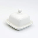 Rectangle Butter Dish with Lid, White  Domed Cheese Dish with Handle Individual Serving Mini Butter Tray, Cute Ceramic Dessert Serving Bowl for Table, Countertop, Refrigerator