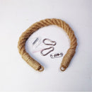 2pcs Rope towel ring, toilet paper holder self-adhesive hook retro home decoration curtain tie rope holder bathroom decoration Bohemian farmhouse (khaki)