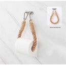2pcs Rope towel ring, toilet paper holder self-adhesive hook retro home decoration curtain tie rope holder bathroom decoration Bohemian farmhouse (khaki)