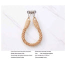 2pcs Rope towel ring, toilet paper holder self-adhesive hook retro home decoration curtain tie rope holder bathroom decoration Bohemian farmhouse (khaki)