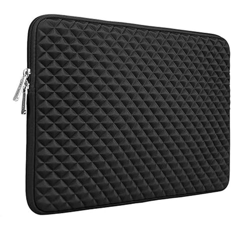 13 inch laptop case foam shockproof pad protective case fluffy lining zipper protective case handbag, (black)