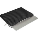 13 inch laptop case foam shockproof pad protective case fluffy lining zipper protective case handbag, (black)