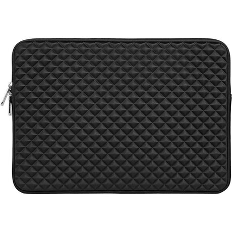 13 inch laptop case foam shockproof pad protective case fluffy lining zipper protective case handbag, (black)