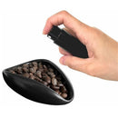 Coffee Bean Dosing Cup and Spray Bottle Kit - Ceramic Single Dosing Tray, Static Reducing Spray (Black)