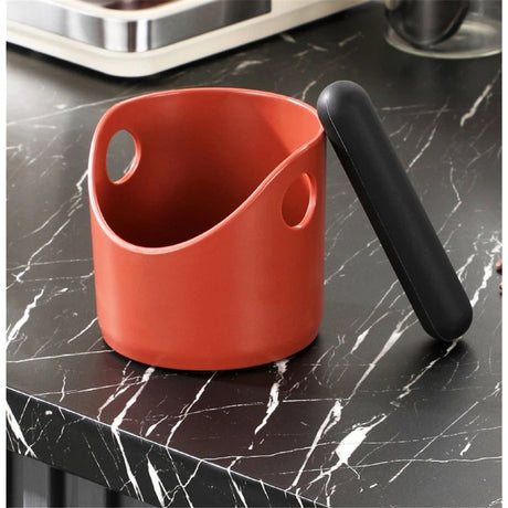 Coffee Knock Box Coffee Knock Box Grounds Container Anti Slip Dump Bin Grind Barista Goods Cafe Bar Accessories(Red)