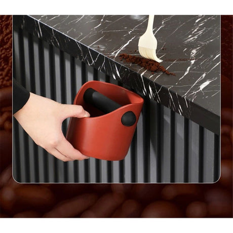Coffee Knock Box Coffee Knock Box Grounds Container Anti Slip Dump Bin Grind Barista Goods Cafe Bar Accessories(Red)