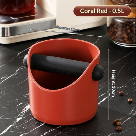 Coffee Knock Box Coffee Knock Box Grounds Container Anti Slip Dump Bin Grind Barista Goods Cafe Bar Accessories(Red)