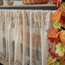 Retro  Curtain Valance for Kitchen  Boho Curtain Tiers for Coffee Decor Rod Pocket Farmhouse Short Curtains for Room Divider （beige150*60cm）