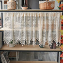 Retro  Curtain Valance for Kitchen  Boho Curtain Tiers for Coffee Decor Rod Pocket Farmhouse Short Curtains for Room Divider （beige150*60cm）