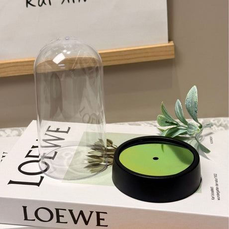 acrylic  Display Dome Cloche, Clear Bell Jar with Black Base,  Decorative Display Case, Home Decor, 1 Piece
