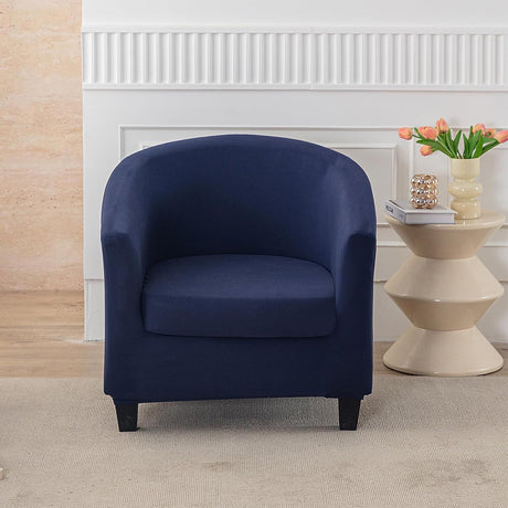 2-piece chair cover, telescopic chair cover, soft armrest chair cover, detachable furniture protector, living room armrest chair cover, navy blue