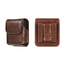 Cell Phone Waist Pouch Small Mobile Phone Waist Holder Leather Hiking Walking Carry Case Smartphone Waist Wallet Handbag，dark brown