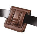 Cell Phone Waist Pouch Small Mobile Phone Waist Holder Leather Hiking Walking Carry Case Smartphone Waist Wallet Handbag，dark brown