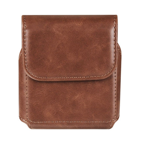 Cell Phone Waist Pouch Small Mobile Phone Waist Holder Leather Hiking Walking Carry Case Smartphone Waist Wallet Handbag，dark brown