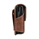 Cell Phone Waist Pouch Small Mobile Phone Waist Holder Leather Hiking Walking Carry Case Smartphone Waist Wallet Handbag，dark brown