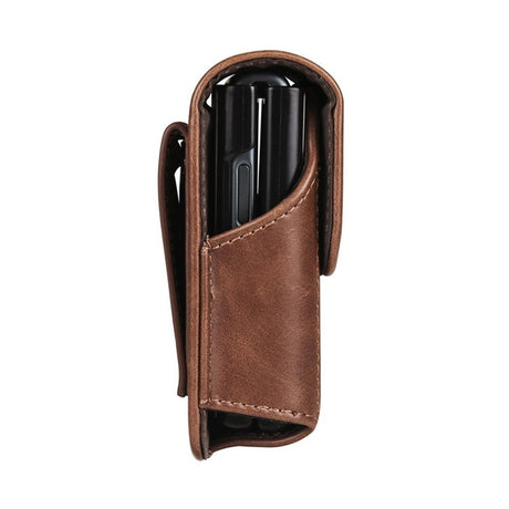 Cell Phone Waist Pouch Small Mobile Phone Waist Holder Leather Hiking Walking Carry Case Smartphone Waist Wallet Handbag，dark brown