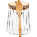 Sugar Bowls Sugar Container Glass Coffee Canister Airtight Storage Jar with Lid and Spoon Candy Jar Coffee Bar Accessories Storage Beans Powder (Conical)