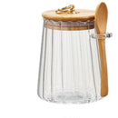 Sugar Bowls Sugar Container Glass Coffee Canister Airtight Storage Jar with Lid and Spoon Candy Jar Coffee Bar Accessories Storage Beans Powder (Conical)