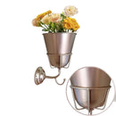 Wall Mounted Container Vase, Multi-Function Hanging Organizer for Home, Bathroom and Party, Artificial Plants, Outdoor, Mail Organize, Spring Summer Decoration ( Gold)