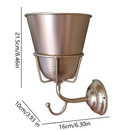 Wall Mounted Container Vase, Multi-Function Hanging Organizer for Home, Bathroom and Party, Artificial Plants, Outdoor, Mail Organize, Spring Summer Decoration ( Gold)