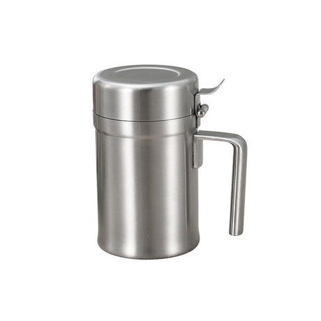 Stainless Steel Olive Oil Dispenser Bottle, Leak-Proof Cooking Oil Can, Drip Free Kitchen Dispenser Pot, Syrup Jar keeper, Storage Container with Lid, Easy to Fill and Clean (500ml)