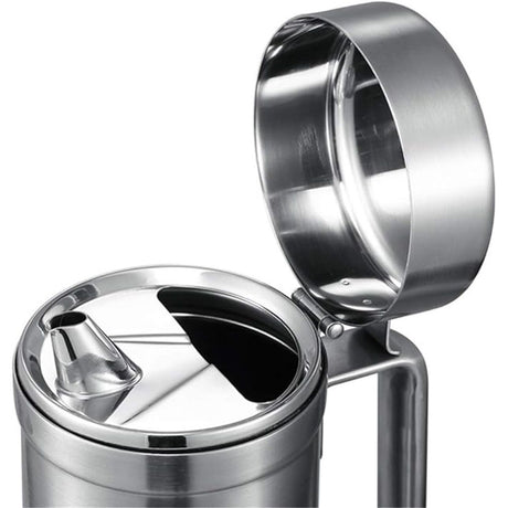 Stainless Steel Olive Oil Dispenser Bottle, Leak-Proof Cooking Oil Can, Drip Free Kitchen Dispenser Pot, Syrup Jar keeper, Storage Container with Lid, Easy to Fill and Clean (500ml)