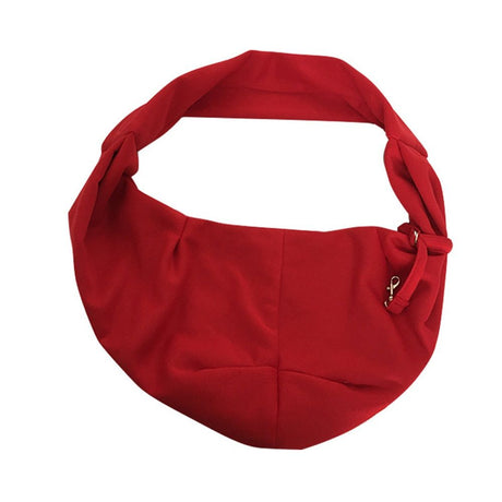 Dog Cat Sling Carrier, Small Dog Carrier, Adjustable Dog Sling, pet bag, Collar Hook for Dog/Cat/(Red)