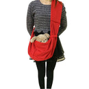 Dog Cat Sling Carrier, Small Dog Carrier, Adjustable Dog Sling, pet bag, Collar Hook for Dog/Cat/(Red)