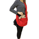 Dog Cat Sling Carrier, Small Dog Carrier, Adjustable Dog Sling, pet bag, Collar Hook for Dog/Cat/(Red)