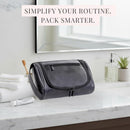 Minimalist Travel Toiletry Organizer Dopp Kit Water-resistant Shaving Bag for Toiletries Accessories, Door Room Essentials, Ideal Chrismas Gifts For Men（Black）