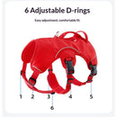 Multi-Use Support Dog Harness, Hiking and Trail Running, Service and Working, Everyday Wear, Red  M