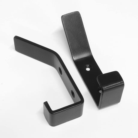 2pcs Stainless Steel Single Robe Hook Wall Mounted Towel Hook Black Painted Clothes Hook Bathroom Door Kitchen Hardware (Black)
