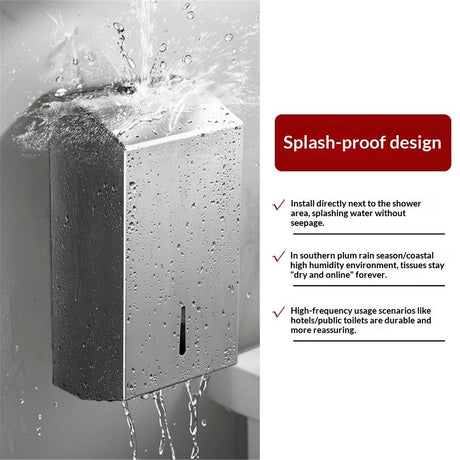 Paper Towel Dispenser - 304 Grade Stainless Steel, Wall Mounted, High Capacity Dispenser for Commercial Bathrooms, Restrooms