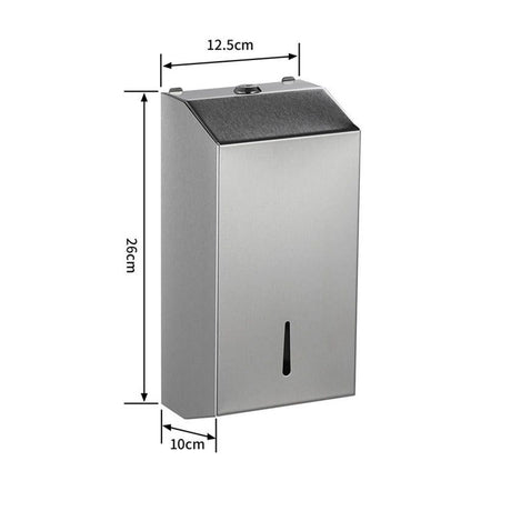 Paper Towel Dispenser - 304 Grade Stainless Steel, Wall Mounted, High Capacity Dispenser for Commercial Bathrooms, Restrooms