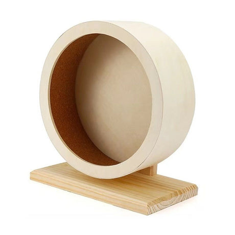 Small Pets Exercise Wheel Hamster Wooden Mute Running Spinner Wheel Play Toy for Rat Gerbil Mice Chinchillas Hedgehogs Guinea Pigs （Small 15*8.5*17CM)