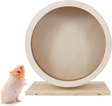 Small Pets Exercise Wheel Hamster Wooden Mute Running Spinner Wheel Play Toy for Rat Gerbil Mice Chinchillas Hedgehogs Guinea Pigs （Small 15*8.5*17CM)