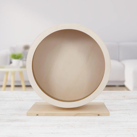 Small Pets Exercise Wheel Hamster Wooden Mute Running Spinner Wheel Play Toy for Rat Gerbil Mice Chinchillas Hedgehogs Guinea Pigs （Small 15*8.5*17CM)