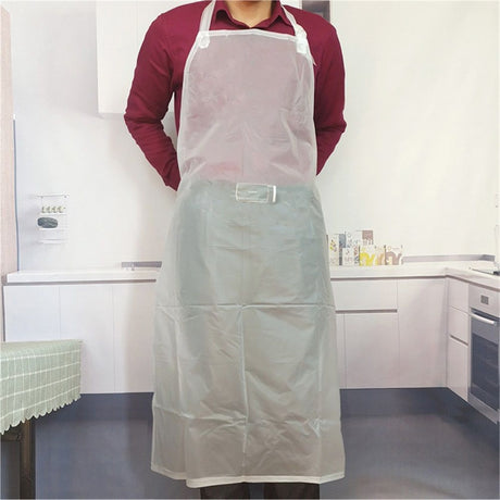 Bib Apron with Fixed Neck Strap and Utility Pocket – Full-Coverage Chef Apron for Kitchen, Restaurant & Café
