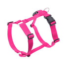 Explosion-Proof No-Pull H-Shaped Dog Harness Adjustable Nylon Chest Back Harness for Medium Large Dogs Escape-Proof Reflective Safe Walking（Rose red M）