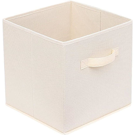 Basics Fabric Clothing Storage Bins - 27*27*28cm- Collapsible Storage Cubes Organizer with Handles, Linen Foldable Storage Baskets Cloth Box Containers, Closet Organizers 2pcs