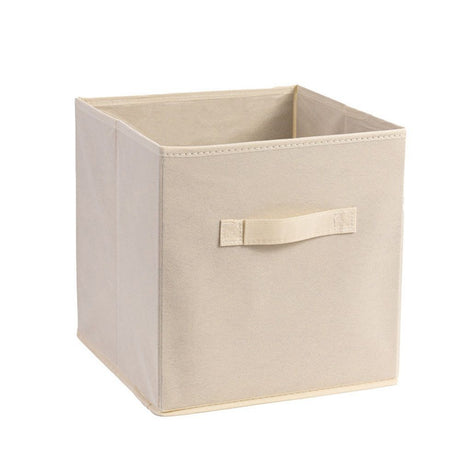 Basics Fabric Clothing Storage Bins - 27*27*28cm- Collapsible Storage Cubes Organizer with Handles, Linen Foldable Storage Baskets Cloth Box Containers, Closet Organizers 2pcs
