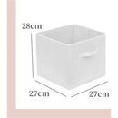 Basics Fabric Clothing Storage Bins - 27*27*28cm- Collapsible Storage Cubes Organizer with Handles, Linen Foldable Storage Baskets Cloth Box Containers, Closet Organizers 2pcs
