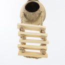 Hamster Coconut Cave Hide with Ladder, Reptile Coco Shell Hut Hideout, Gerbils Mice Small Animals House Pet Cage Habitat Decor