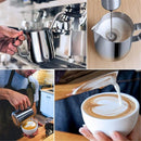 304 Stainless Steel Milk Frothing Pitcher 350ml+Pull flower needle, Espresso Steaming Pitcher with Decorating Pen for Espresso Machines, Cappuccino