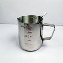 304 Stainless Steel Milk Frothing Pitcher 350ml+Pull flower needle, Espresso Steaming Pitcher with Decorating Pen for Espresso Machines, Cappuccino
