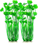 Plastic Fish Tank Plants, 2 Pack Artificial Tall Aquarium Plants for Fish Tank Decor,Fish tank landscaping decoration with aquatic plants  (Green)