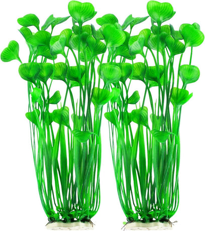 Plastic Fish Tank Plants, 2 Pack Artificial Tall Aquarium Plants for Fish Tank Decor,Fish tank landscaping decoration with aquatic plants  (Green)